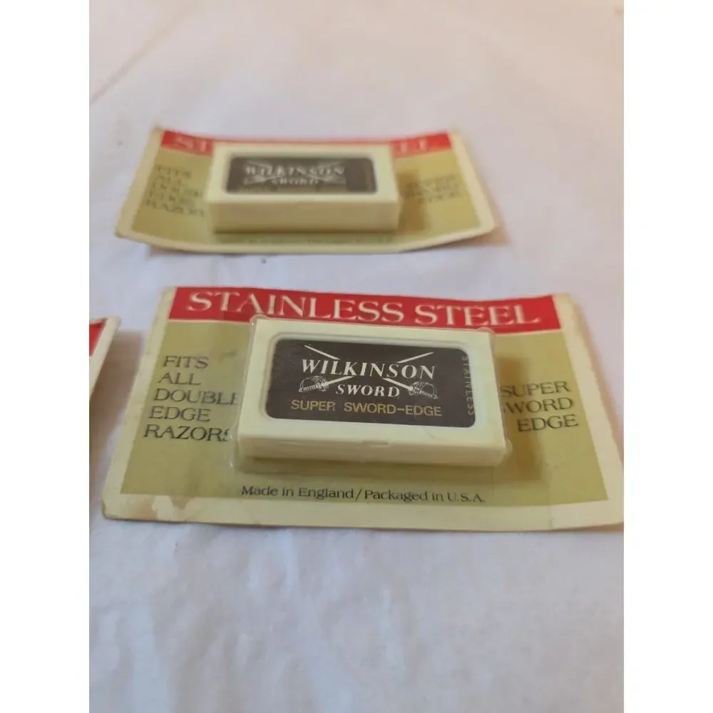 Wilkinson Sword Razor Blades Stainless Steel, Made in England, Vintage 3pks